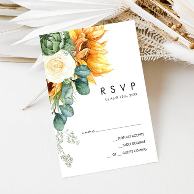 Girasol de país en negrita | Tarjeta RSVP de boda  (Subido por el creador)