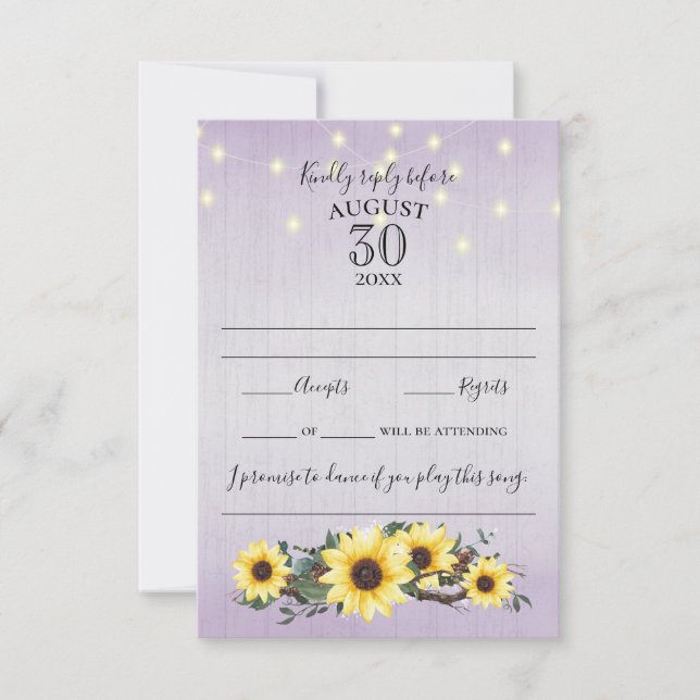 Girasol de Woodsy y Respuesta de Acuarela de Luces (Anverso)