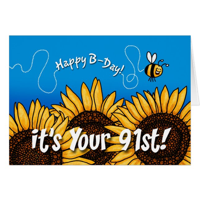 girasol del rastro de la abeja - 91 años (Anverso (Horizontal))