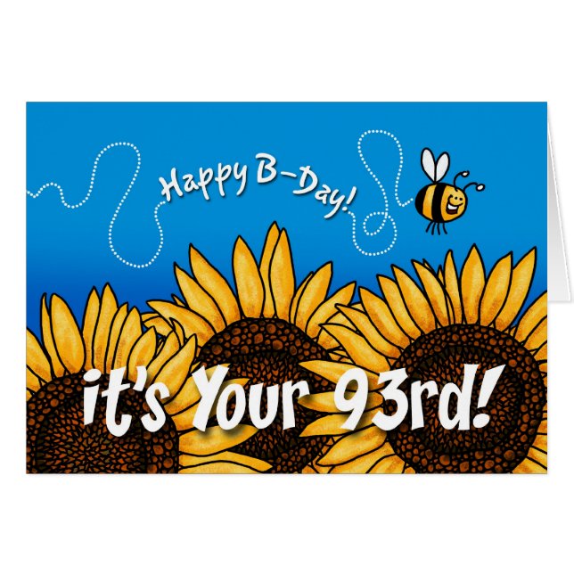 girasol del rastro de la abeja - 93 años (Anverso (Horizontal))