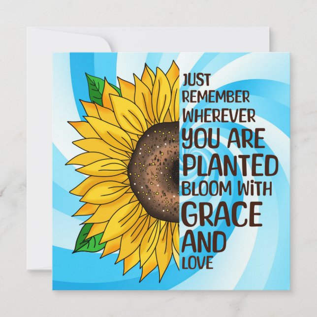 Girasol dibujado a mano y presupuesto (Anverso)