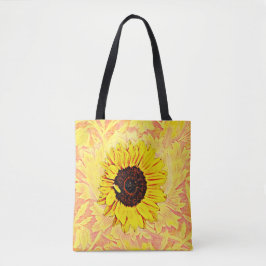 Girasol en la bolsa de tocador amarilla de estilo