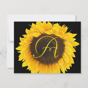 Girasol en la tarjeta de respuesta negra