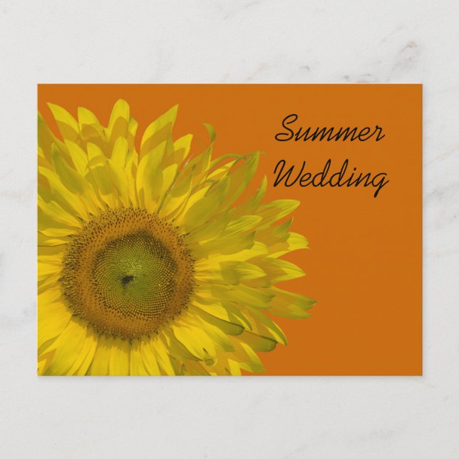 Girasol en Naranja verano Boda Invitación (Anverso)
