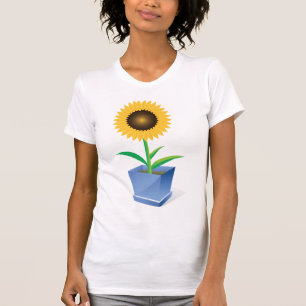 Girasol En Una Camiseta De Cachorro De Mujeres