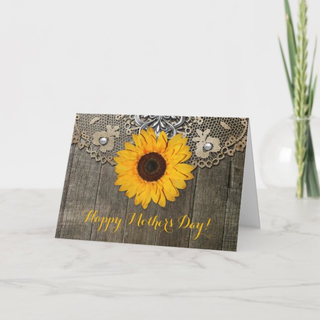 Girasol feliz de la tarjeta el | del día de madre (Anverso)
