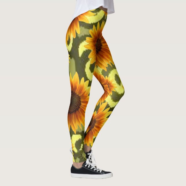 girasol flores surtidas leggings largos adolescent (Derecha)
