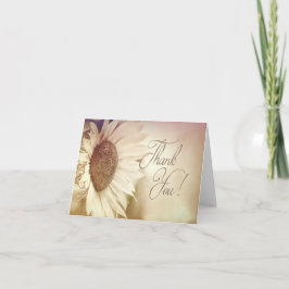 Girasol - gracias las tarjetas de nota - beige