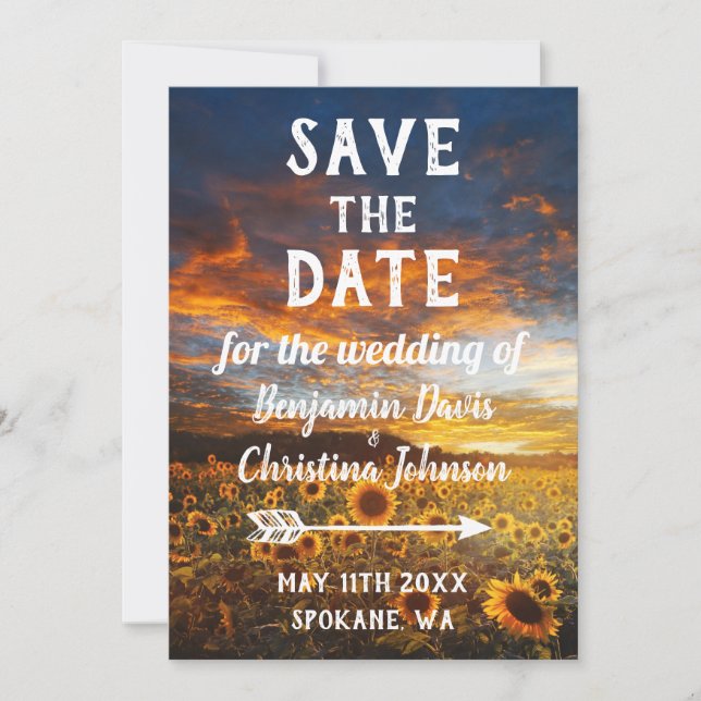 Girasol Guardar las tarjetas de fecha (Anverso)