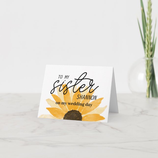 Girasol personalizado A Mi Tarjeta Hermana (Anverso)