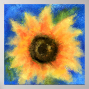 Girasol - Pintura de arte original abstracto 