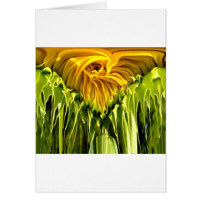 Girasol retro funky abstracto, geometría asustada  (Frente)
