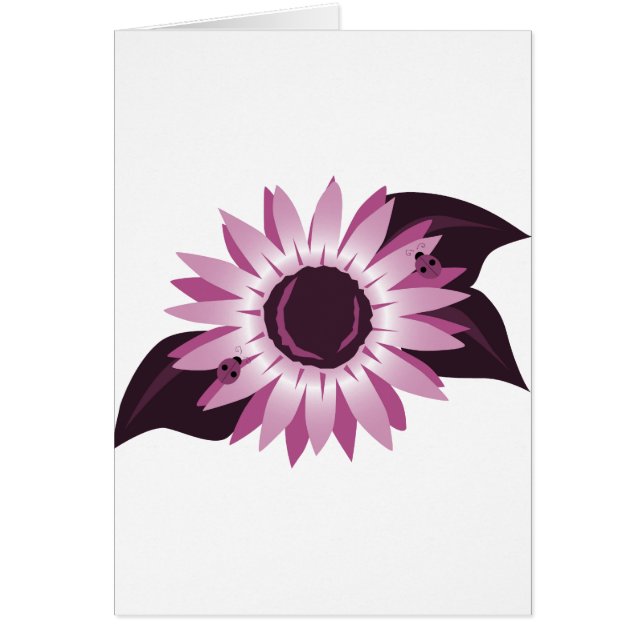 Girasol rosado con las mariquitas (Frente)