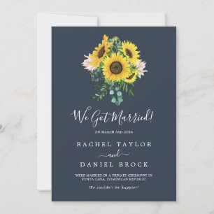 Girasol ruso Invitación de Elopement de la Armad