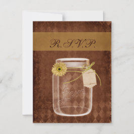 girasol rústico masón jar boda rsvp