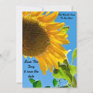 Girasol salve el día y guarda la tarjeta de fecha