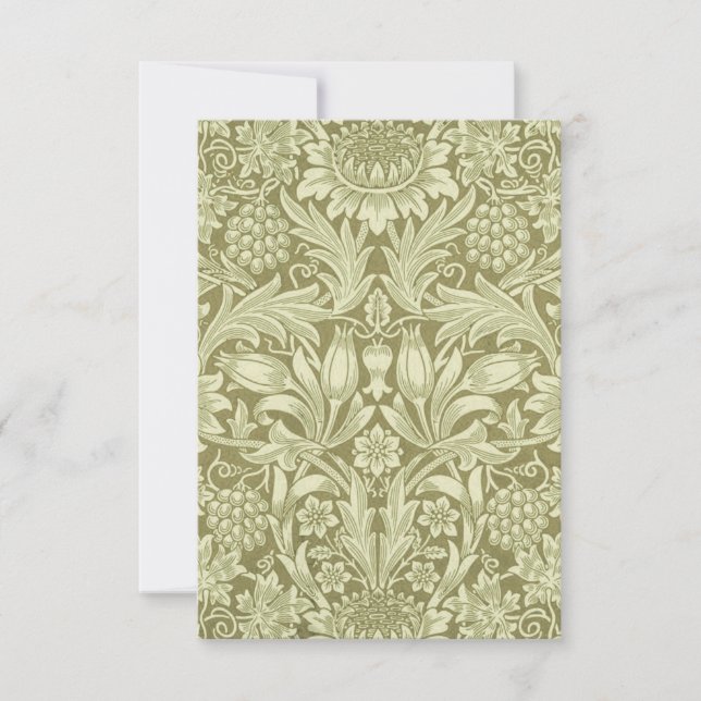 Girasol William Morris Vintage Damask Oliva (Anverso)