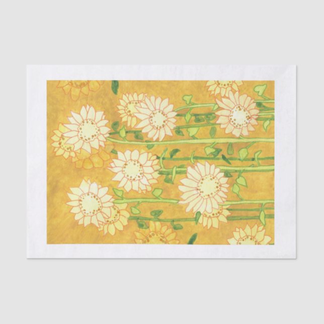 girasoles acuáticos, papel de tejido amarillo mezc (Anverso)