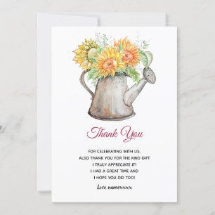 girasoles, adulto, tarjeta de agradecimiento