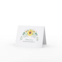 Girasoles Agradecimiento Boda Acuarela Rústica