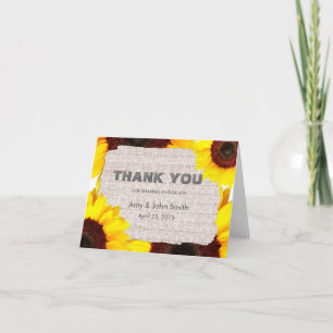 Girasoles agradecimiento personalizado de boda