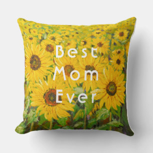 girasoles amarillos almohada del Día de la Madre