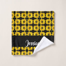 girasoles amarillos en negro