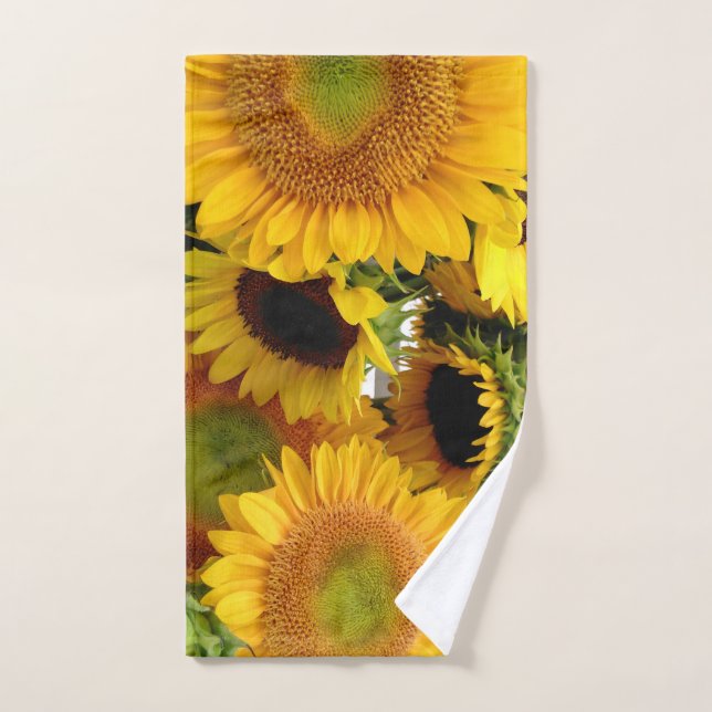 Girasoles amarillos frescos del mercado agrícola (Toalla de mano)