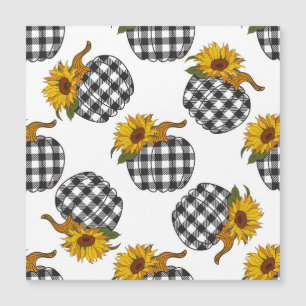 Girasoles, calabaza de cuadros, decoración de gran