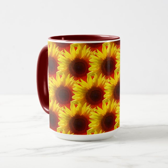 Girasoles - Copa del Café Amarillo Rojo Sunshine (Anverso izquierdo)