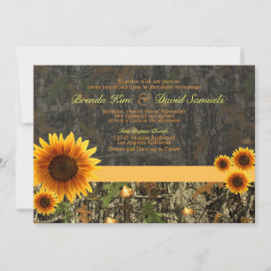 Girasoles de Camo que casan la invitación