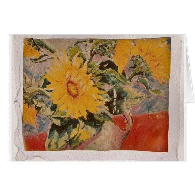 Girasoles de Susana, tarjeta en blanco (Anverso (Horizontal))