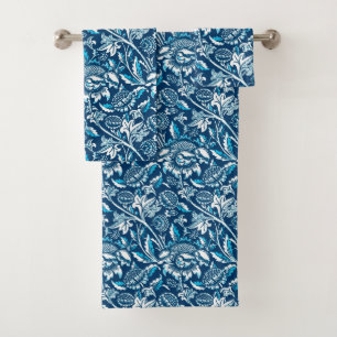 Girasoles de William Morris, azul marino y blanco