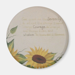 Girasoles e imán del rezo de la serenidad