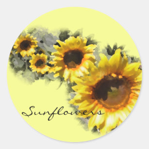 Girasoles en un Pegatina de fila