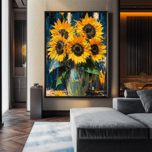 Girasoles expresionistas: arte contemporáneo audaz