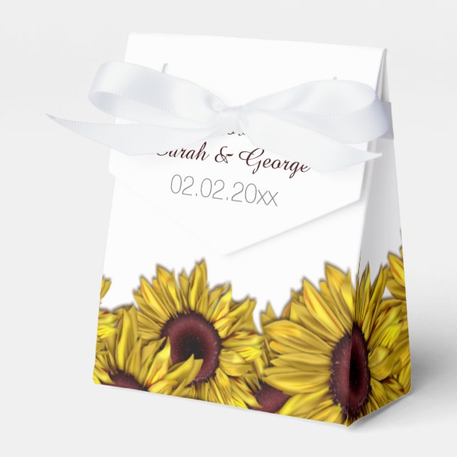 girasoles florales personalizadas cajas de favores (Front Side)