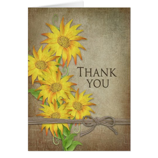 Girasoles - gracias - textura de Brown Tarjeta Pequeña