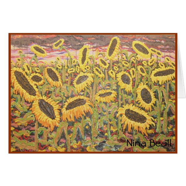 "Girasoles grandes," por Nina Beall (Anverso (Horizontal))