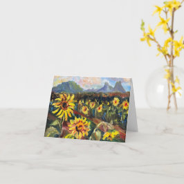 Girasoles hawaianos con tarjeta de plantilla de mo