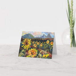 girasoles hawaianos con tarjeta de plantilla de mo