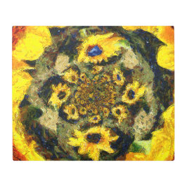 Girasoles infinitos en el arte Metalizado azul