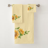 Girasoles Monograma Amarillo Verde Floral Flores