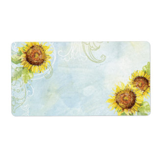 Girasoles 'n Swirls, etiquetas de invitación de bo