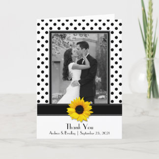 Girasoles Negro Blanco Lunares Boda Agradecimiento