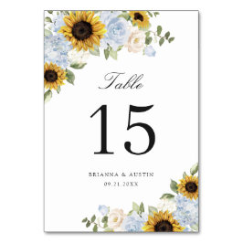 Girasoles Número de Mesa Floral Azul Polvoriento R