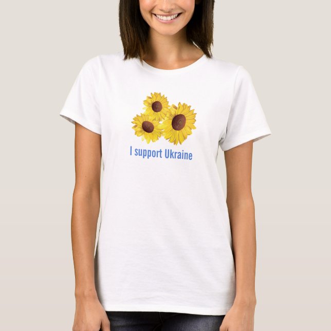 Girasoles para Ucrania diseñan camiseta camiseta c (Anverso)