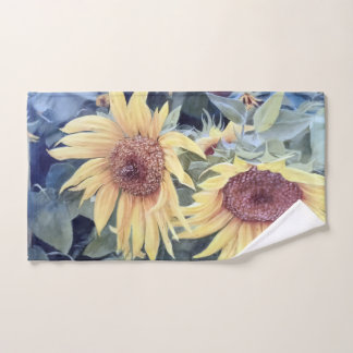 Girasoles pintados con una abeja