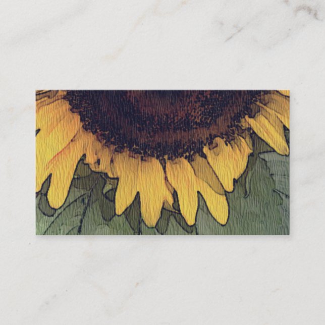Girasoles, pintura, planta, Reiki, tarjetas de vis (Anverso)