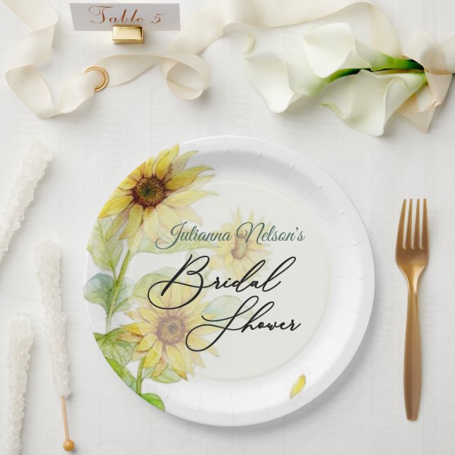 Girasoles platos de papel (Boda)